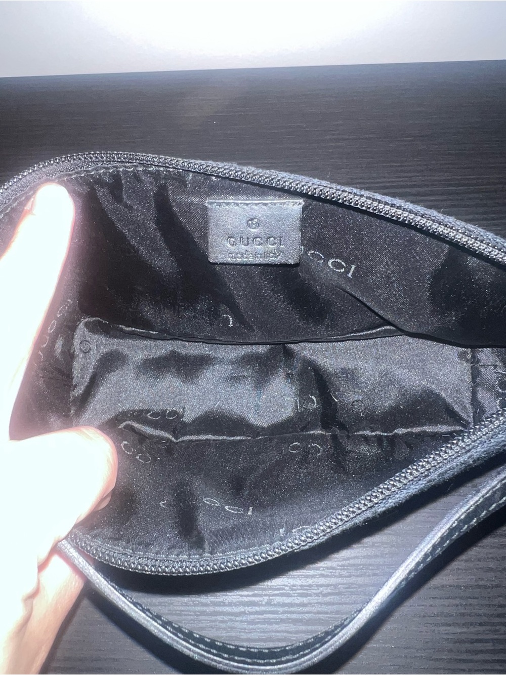 Gucci Black GG Monogram Wristlet Pouch - Picture 6 of 8